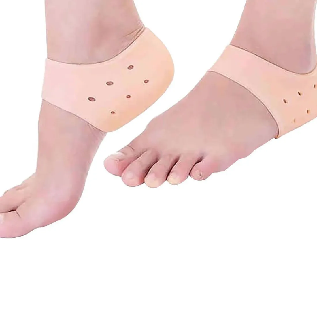 silicone heel socks, Purastep heel pad, gel heel socks, heel pain relief, cracked heel socks, plantar fasciitis gel socks, cushioned heel protector