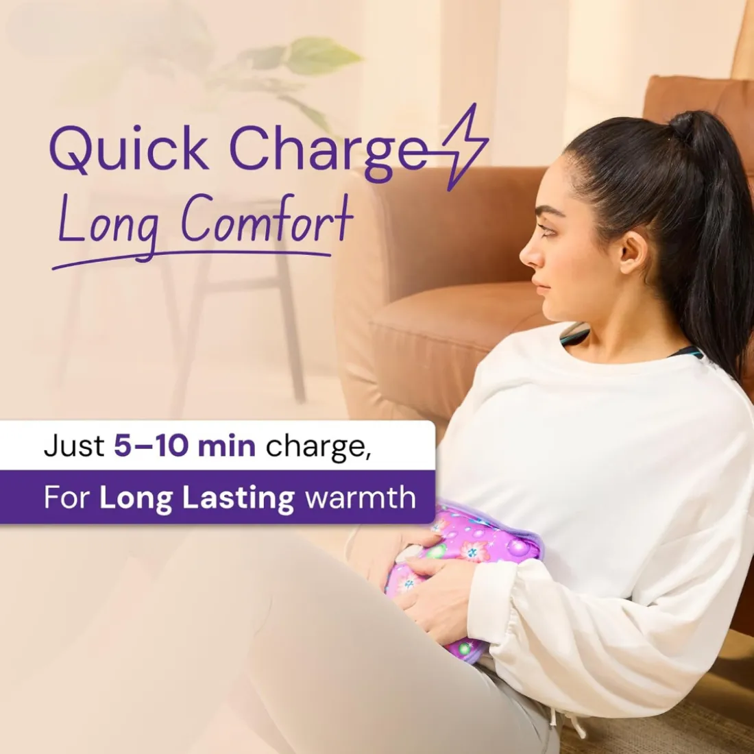 electric hot water bag, LUMONY hot water bag, heating gel bag, rechargeable heat pad, pain relief electric bag, LUMONY CARE heating bag, back pain hot pack, menstrual cramps warm bag