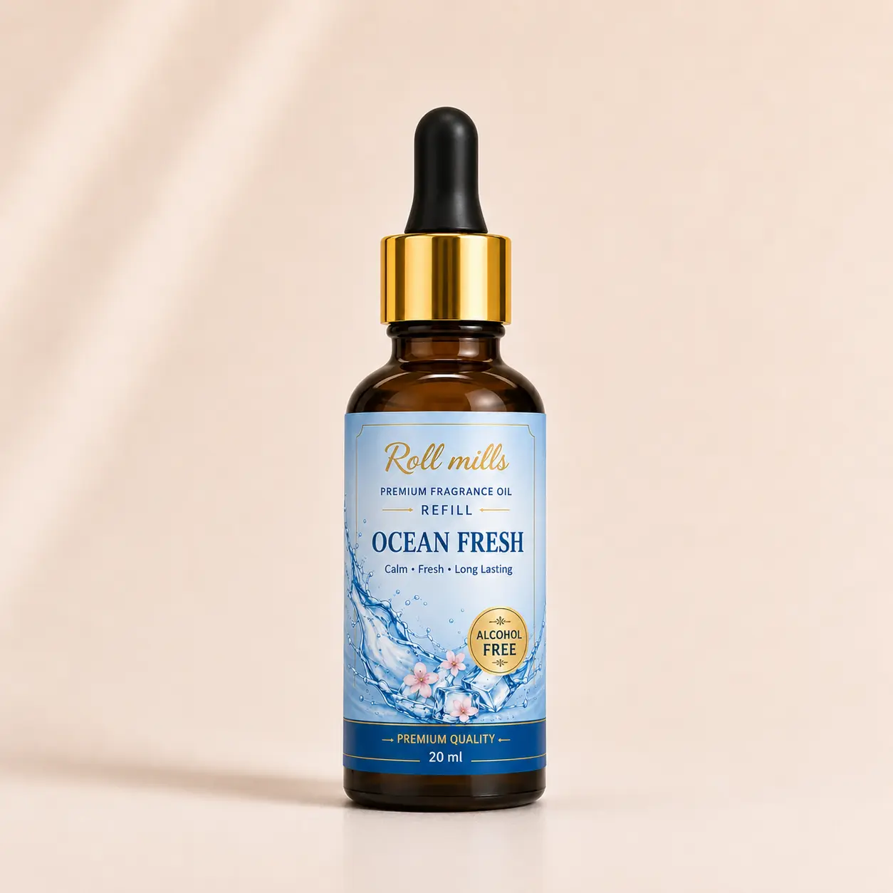 ocean aqua fragrance oil, alcohol free aquatic, roll mills refiller