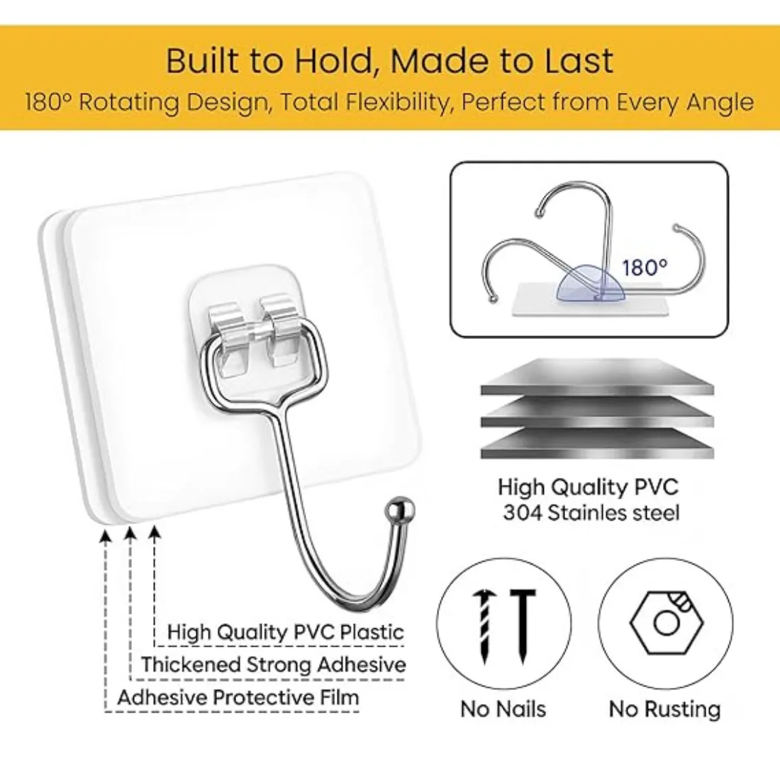 Add smart storage without drilling! These crystal-clear flower wall hooks from Roll Mills are self-adhesive, waterproof, rust-proof, and can hold up to 10 kg. Perfect for bathroom, kitchen, or any smooth surface. Pack of 10 and 20 for versatile use.