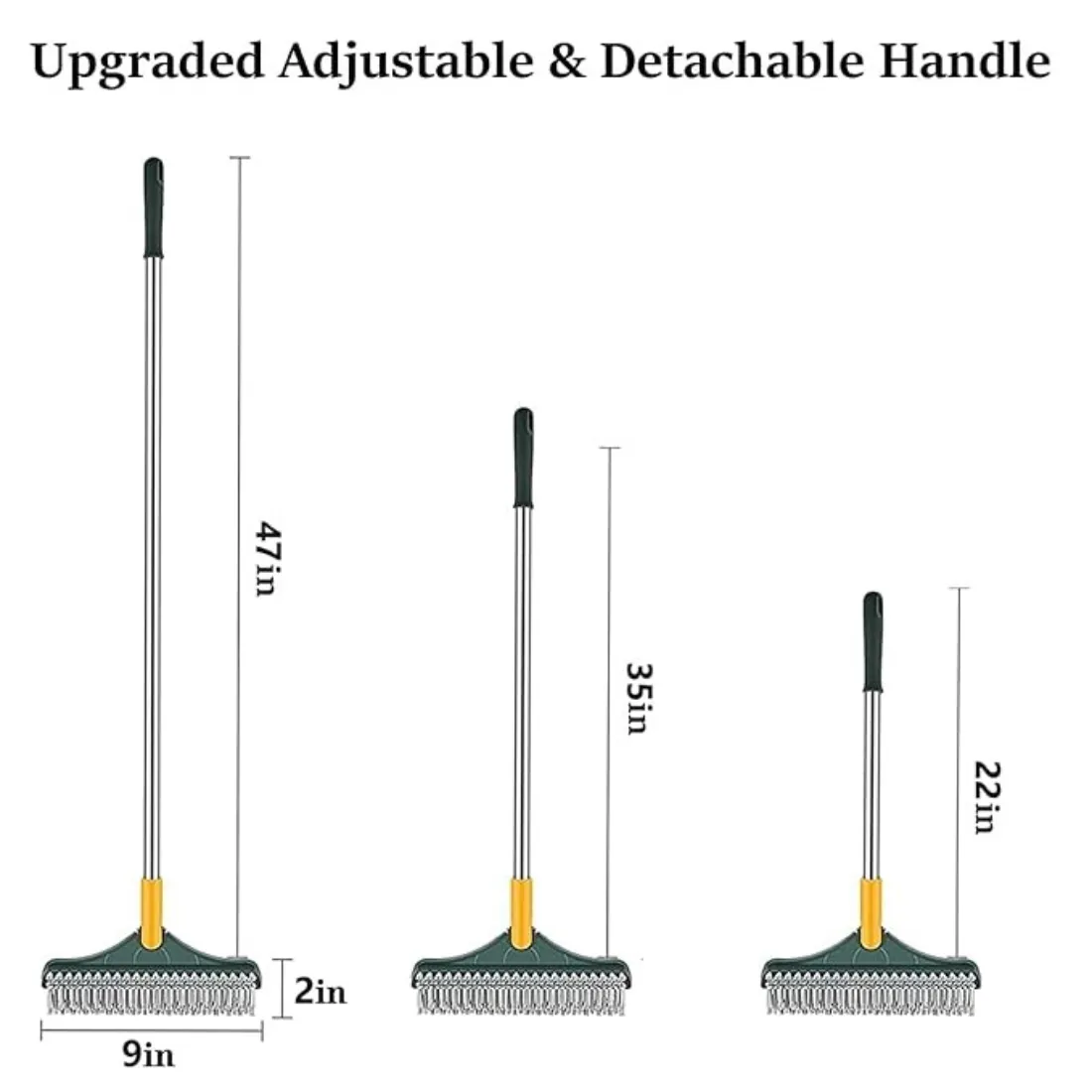 3-in-1 Bathroom Cleaning Brush – 180° Rotating Scrubber with Long Handle & Wiper