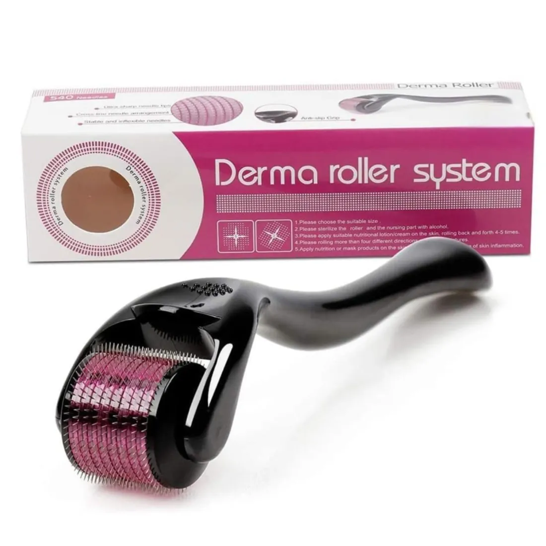 Roll Mill's 0.5 mm Derma Roller – 540 Titanium Microneedles for Hair, Beard & Skin
