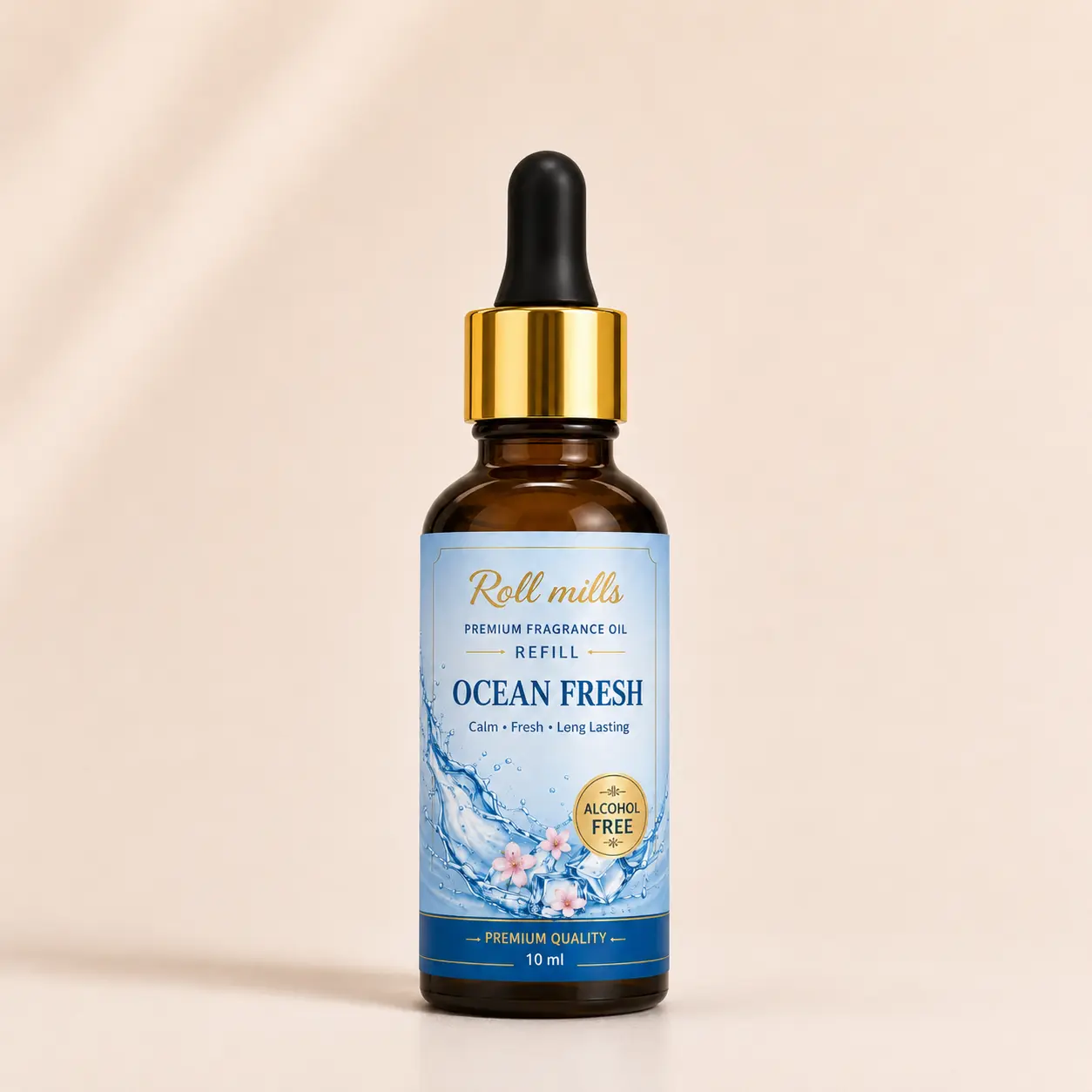 ocean aqua fragrance oil, alcohol free aquatic, roll mills refiller
