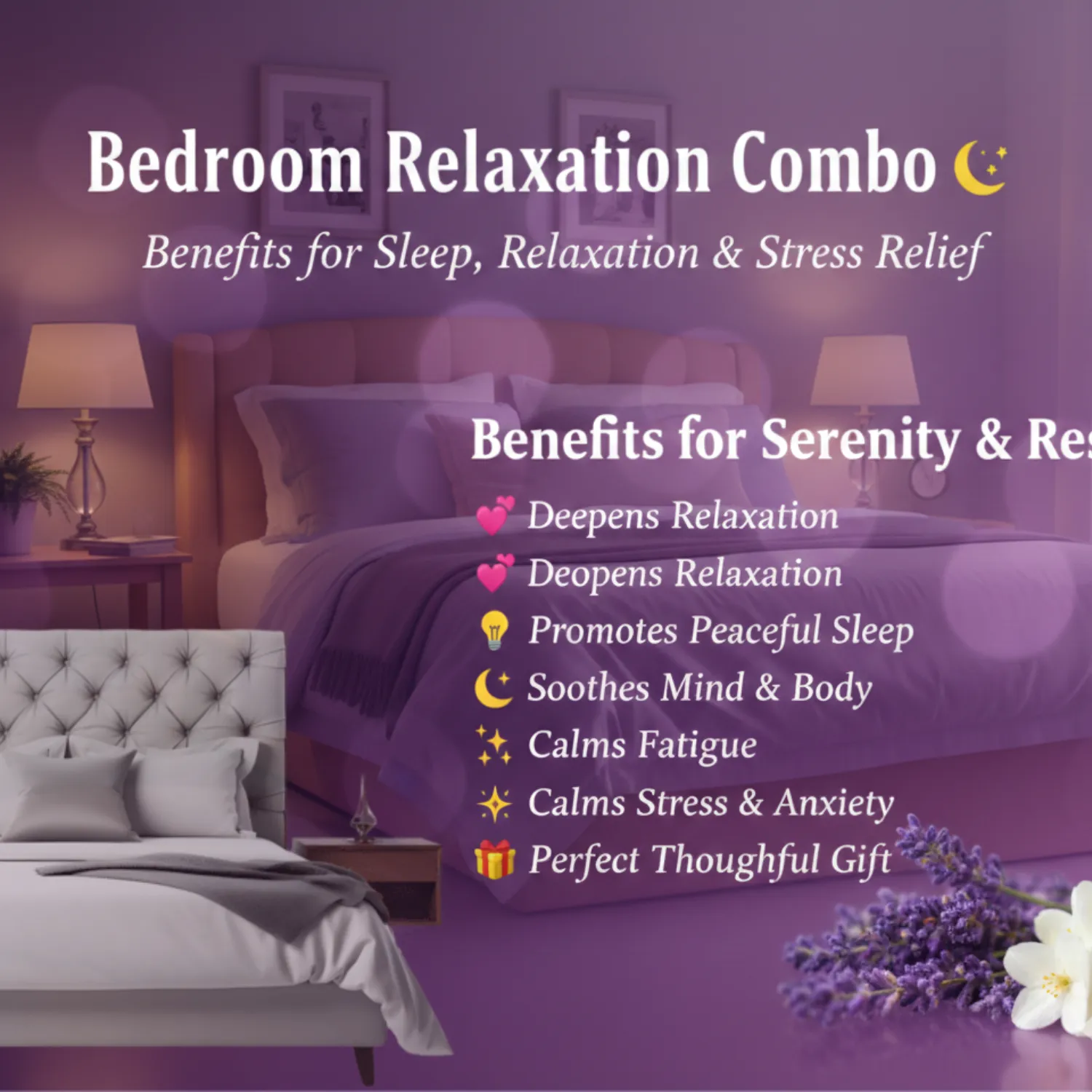 bedroom aromatherapy, relaxation gift set, soy candle for sleep, Roll Mills home fragrance, luxury scent kit.