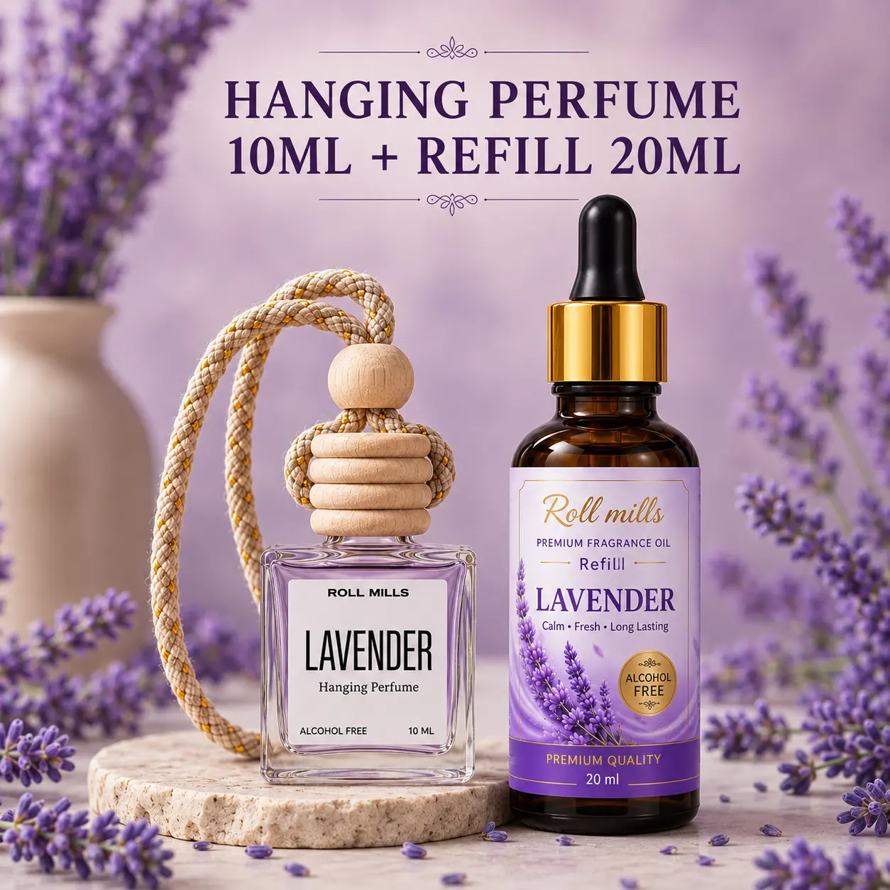 Lavender Hang Perfume 10ml – Premium Calming Aroma Diffuser for Car & Home
